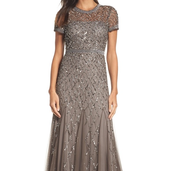 Adrianna Papell short sleeve embellished gown - Picture 12 of 12
